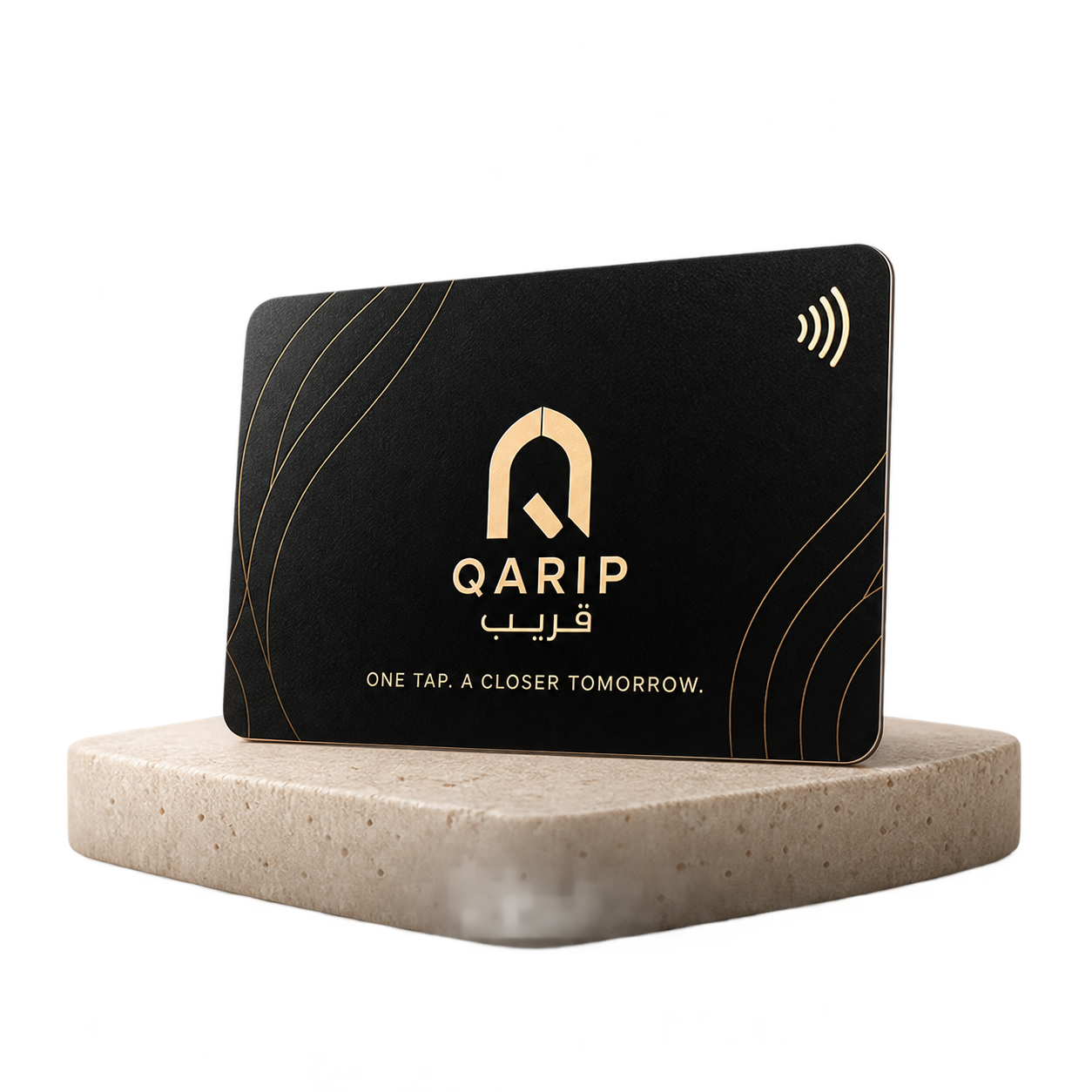 بطاقة Qarip الفاخرة السوداء بتقنية NFC